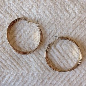Large gold hoop earrings
